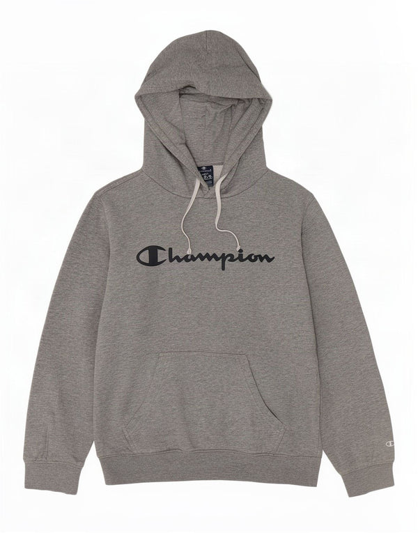 Champion Dame Grafisk Oversized Hoodie Jumper UK 10 Small Grey Flecked