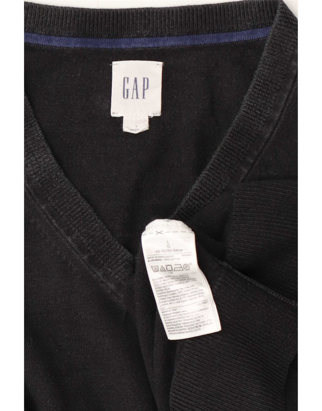 Gap Herre V-hals sweater Stor sort bomuld