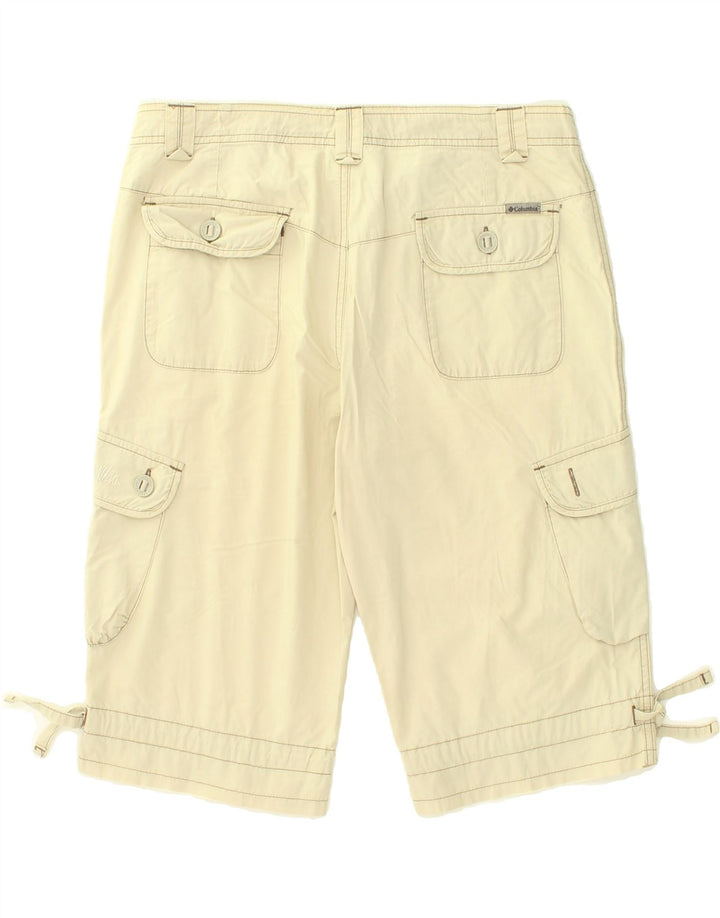 COLUMBIA Womens Cargo Shorts US 8 Medium W34  Beige Cotton | Vintage Columbia | Thrift | Second-Hand Columbia | Used Clothing | Messina Hembry 