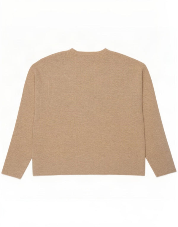 Marks & Spencer Dame V-hals sweater UK 18 XL Beige Flecked Viscose