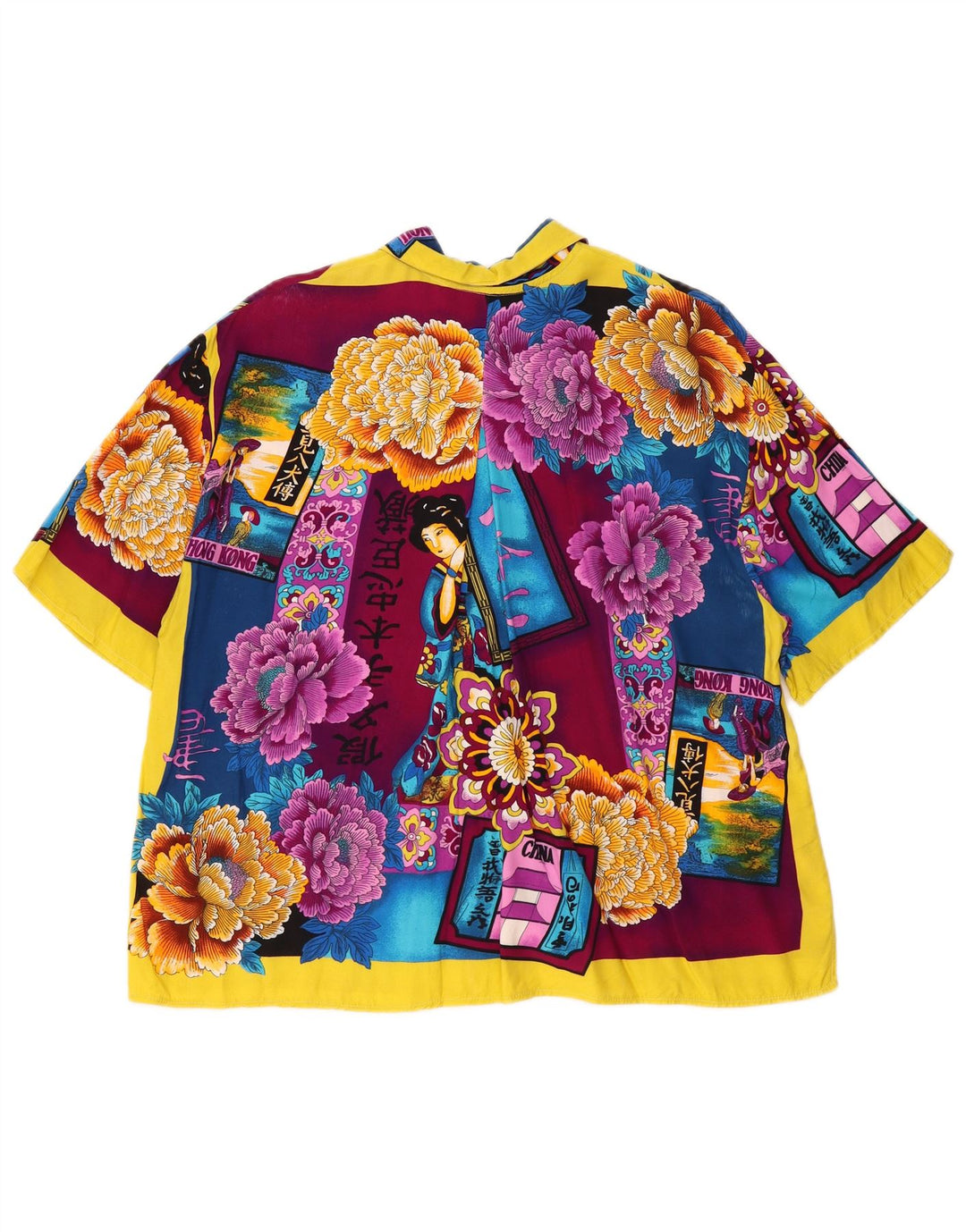 WITTY GIRL Dame Oversized skjortebluse UK 14 Medium Multicolored Floral