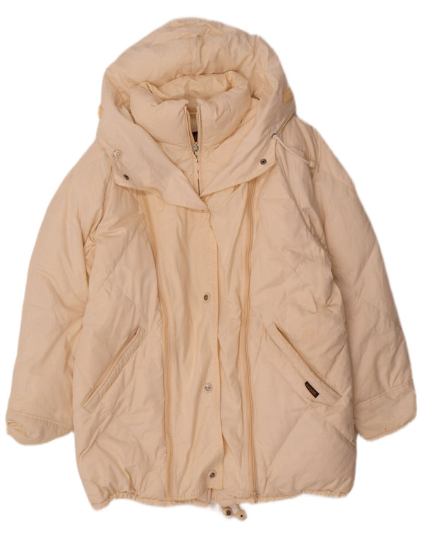 Ciesse Piumini Dame Hætte Oversized Polstret Jakke IT 46 Large Off White