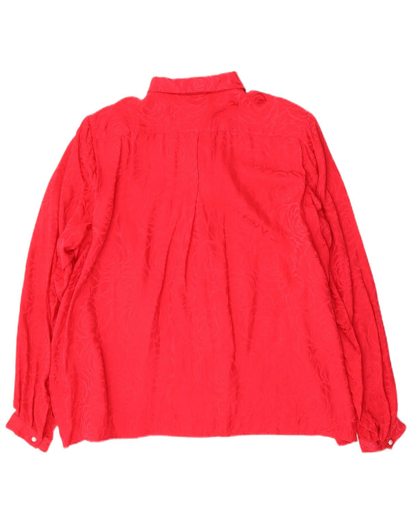 DIANA BENTALLS Oversized skjortebluse til kvinder IT 44 Medium rød blomstret silke