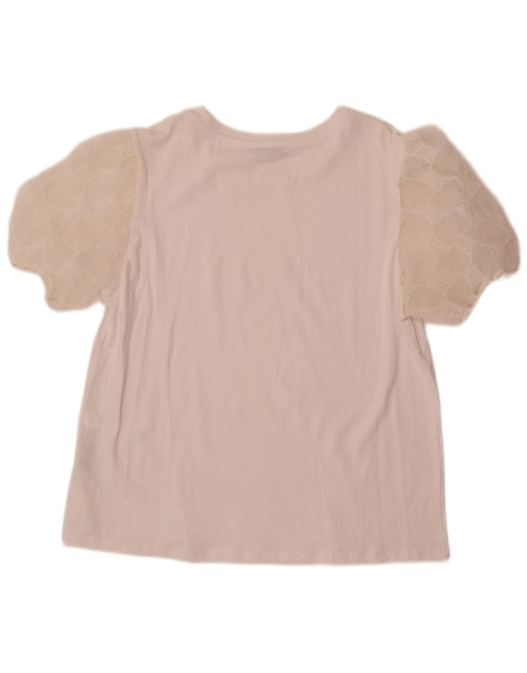 Zara Dame Bluse Top UK 14 Medium White Bomuld