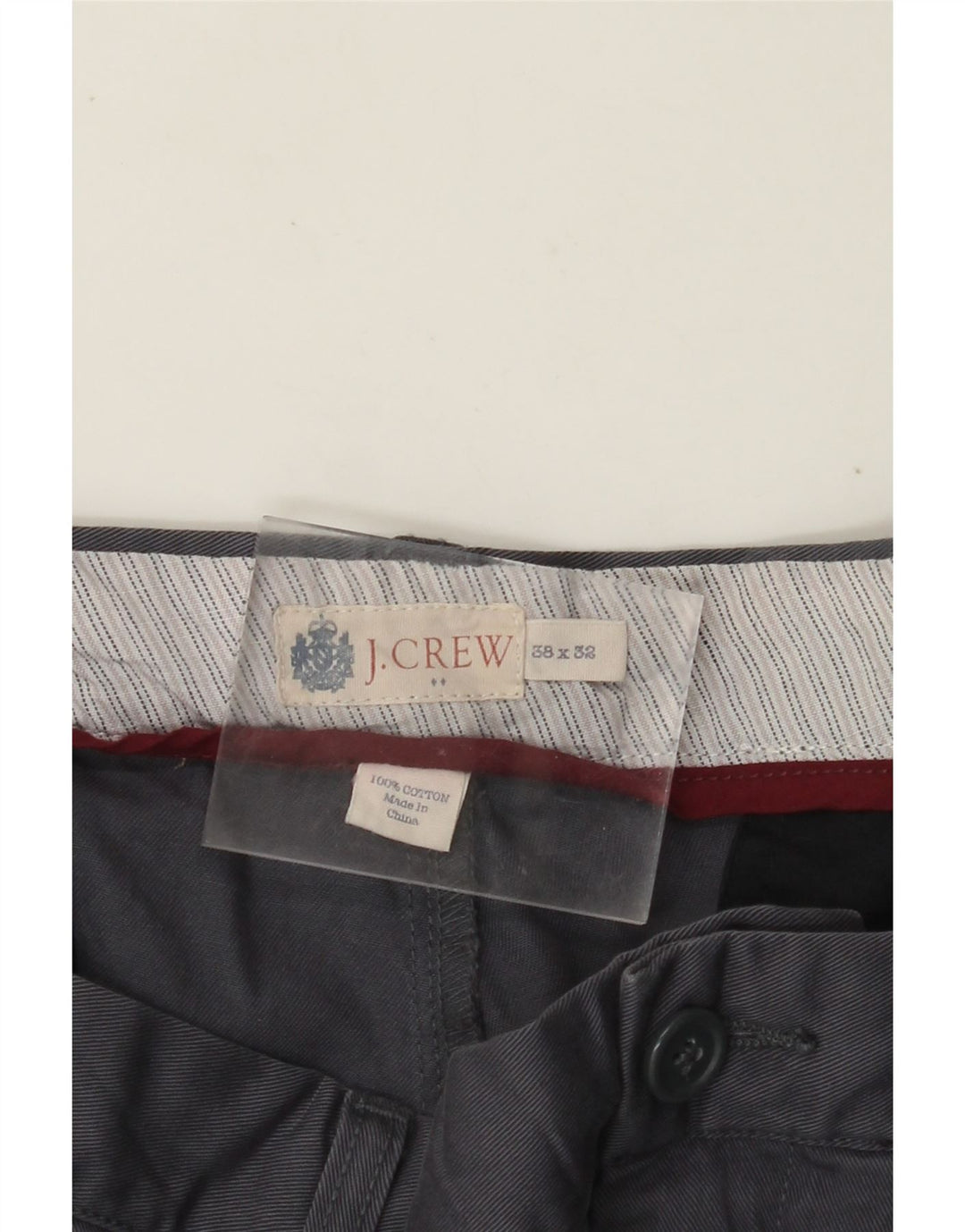 J. CREW Straight Chino-bukser til mænd W38 L32 Grå bomuld