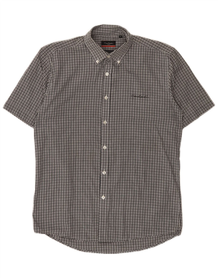Pierre Cardin Herre kortærmet Regular Fit skjorte lille grå Gingham