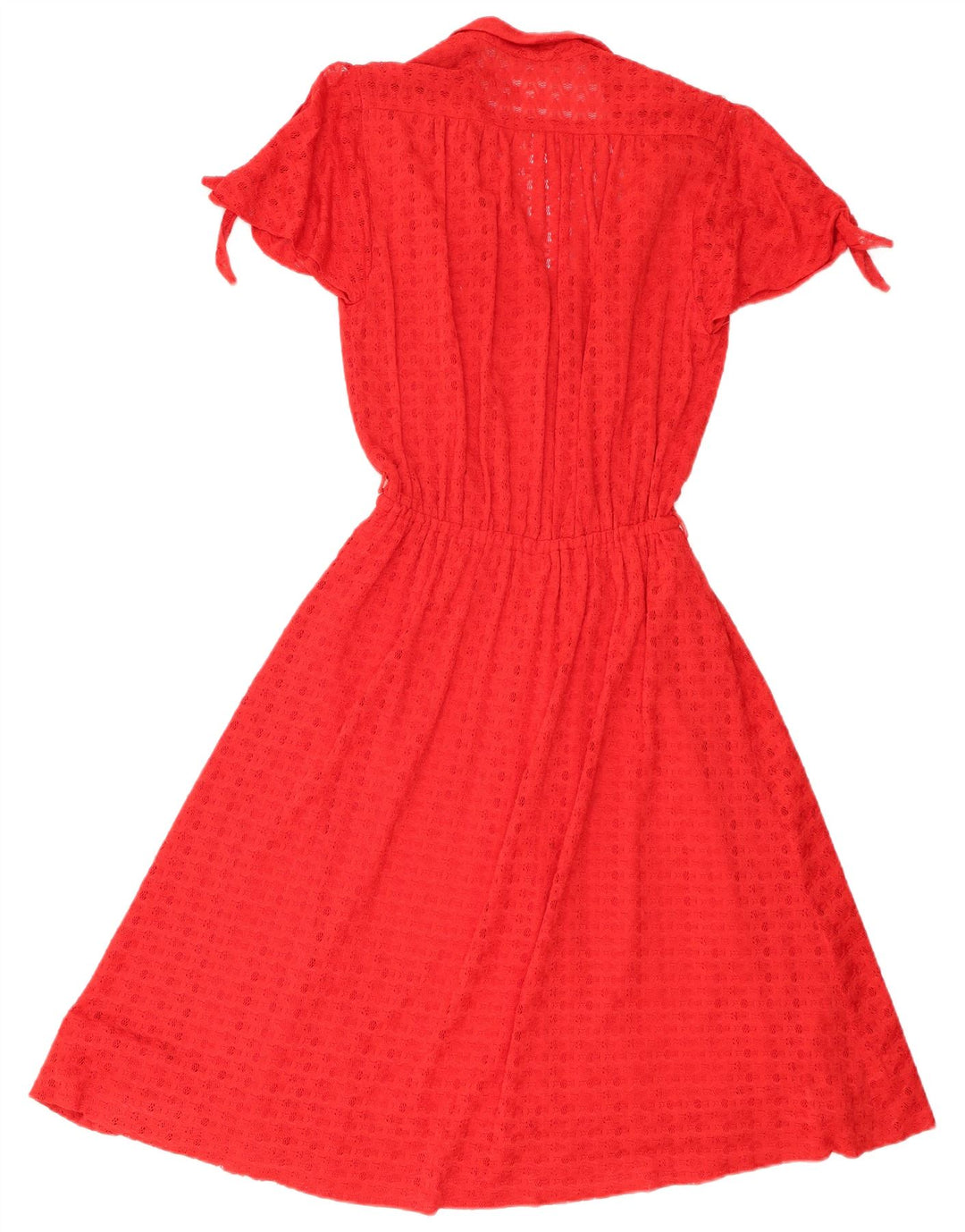 Vintage Dame A-Line Kjole UK 8 Lille Rød