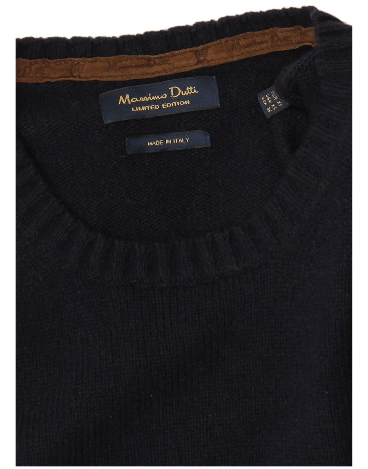 Massimo Dutti Herre sweater med rund hals XL marineblå