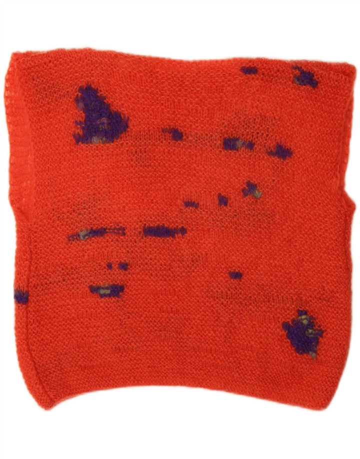 VINTAGE Dame Vest Tank Top UK 1Medium Orange