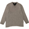 CHAMPION Mens V-Neck Jumper Sweater Medium Grey Striped Cotton Vintage Champion and Second-Hand Champion from Messina Hembry 
