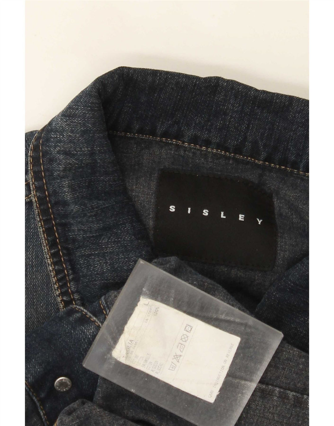 Sisley Herre denimjakke UK 40 Large Blue Cotton