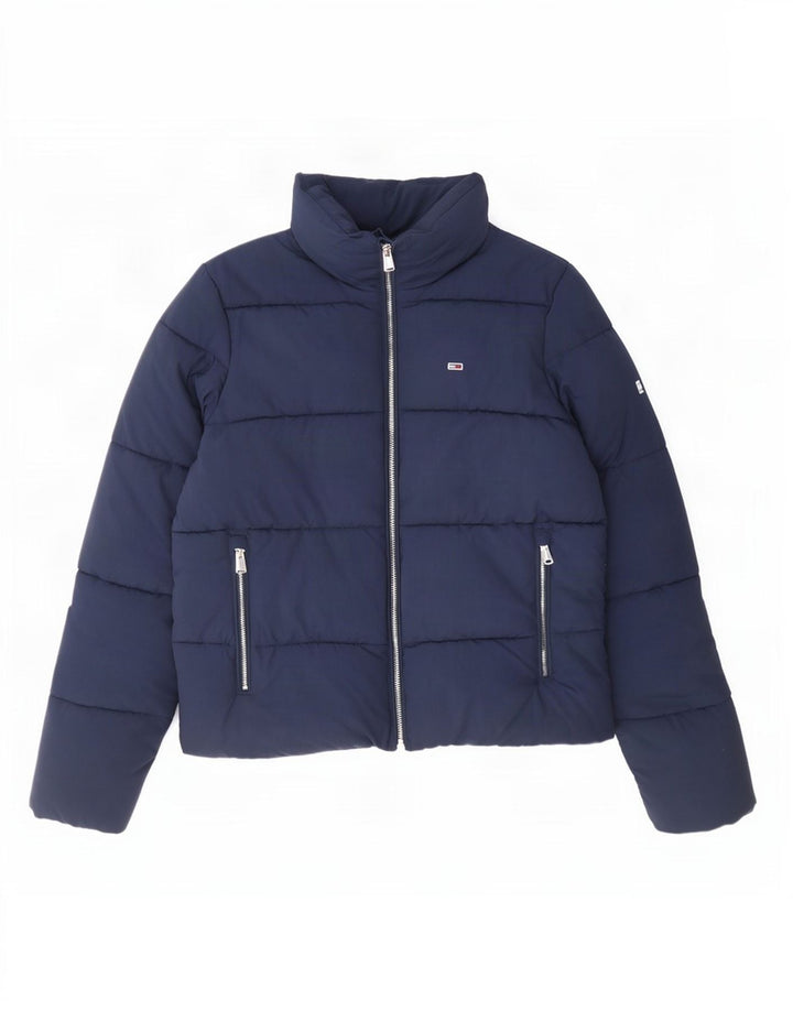 Tommy Hilfiger Dame Oversized Polstret Jakke UK 6 XS Navy Blue Polyamide