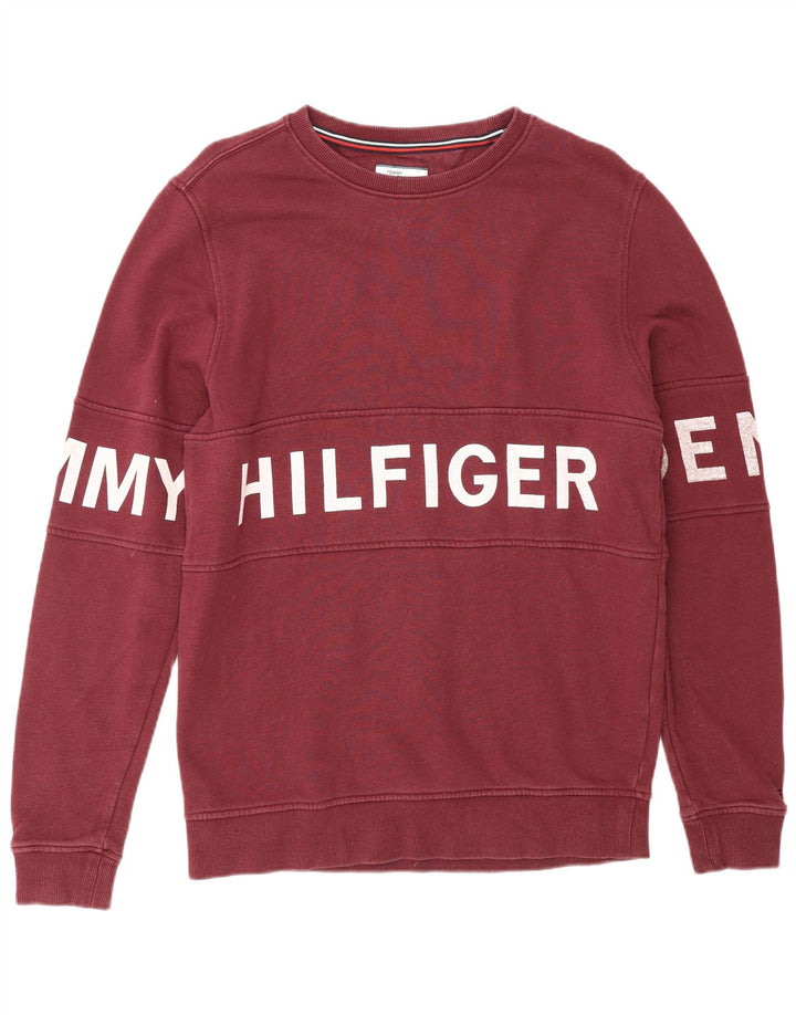 TOMMY HILFIGER Grafisk sweatshirt til mænd Medium Bourgogne bomuld