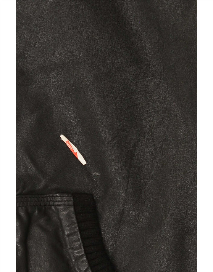 Superdry Herre Military Hooded Læderjakke UK 38 Medium Black