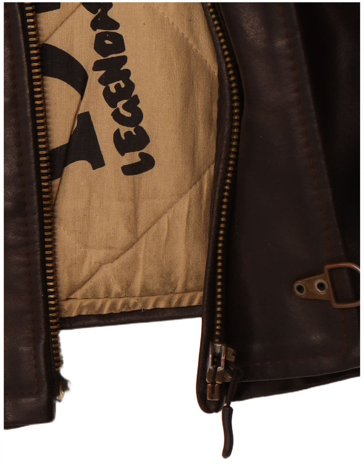 Legendarisk jakke 1957 herre læderjakke UK 36 Lille brunt læder