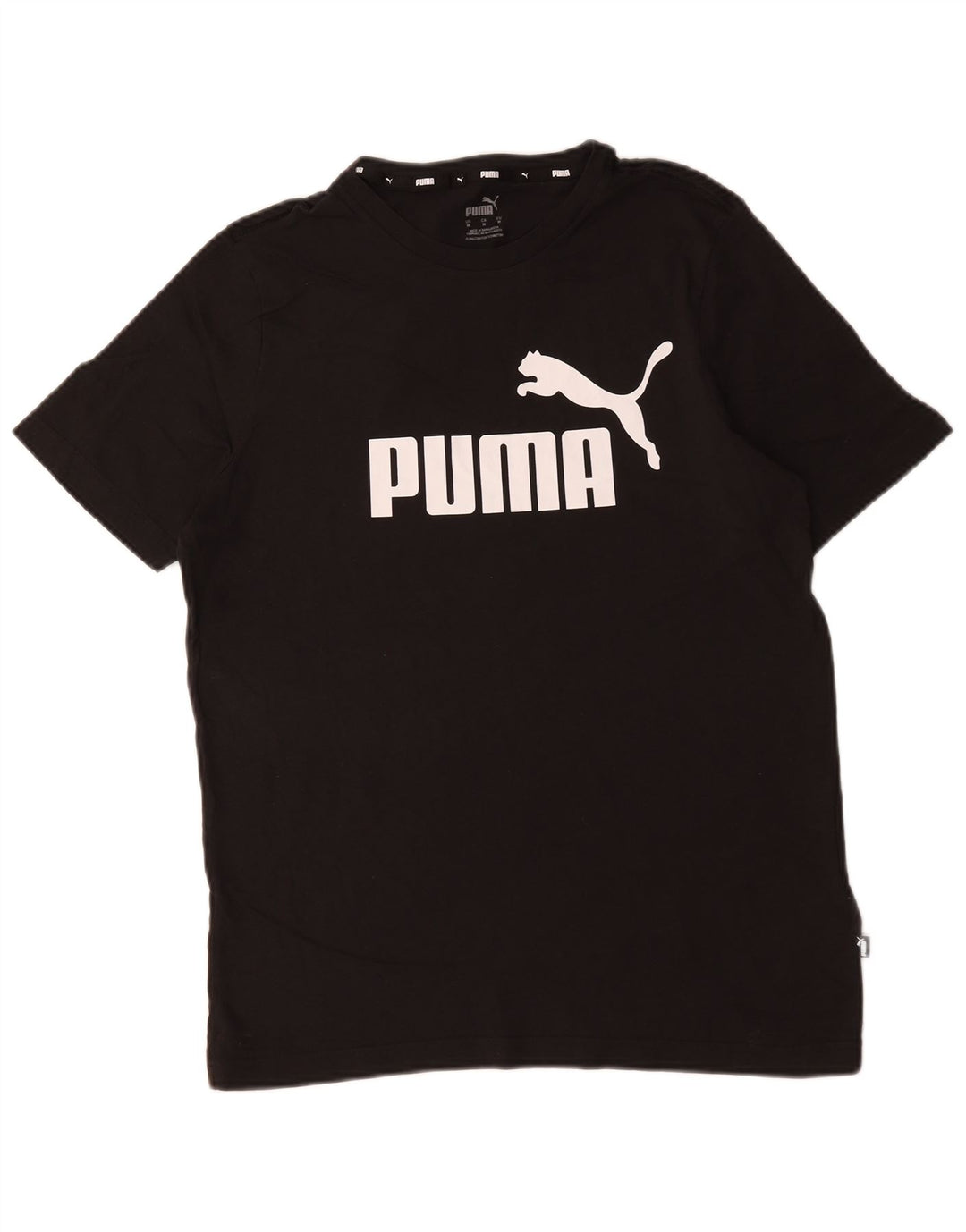 Puma Herre Grafisk T-Shirt Top Medium Sort Bomuld