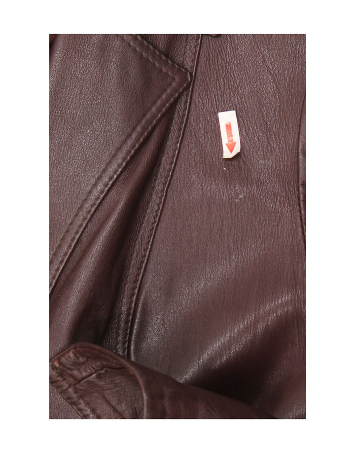 Vintage læderfrakke til kvinder UK 14 Medium Burgundy læder