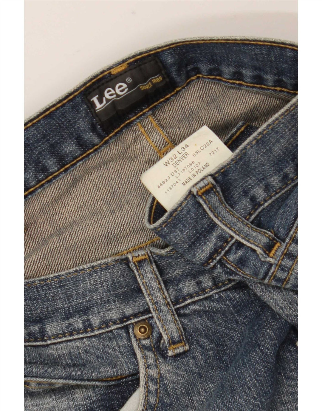 Lee Dame Denver Capri Jeans W32 L20 Blå Bomuld