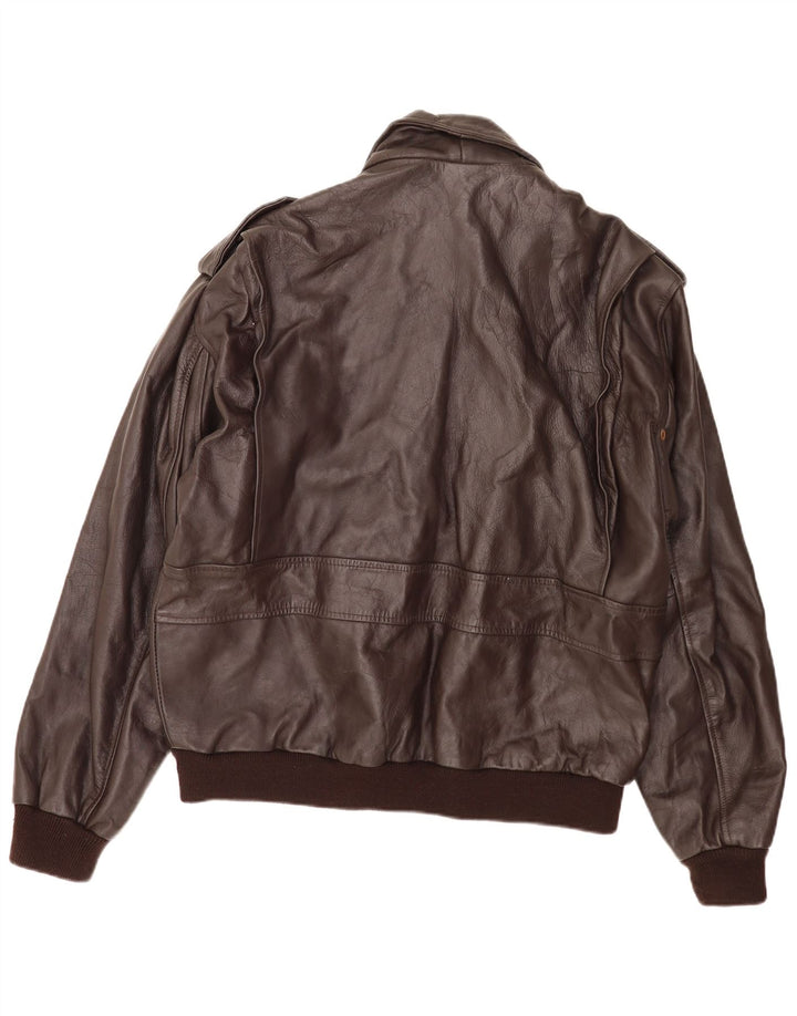 Bomb Boogie Herre læder Flight Aviator Jacket UK 42 XL Brun
