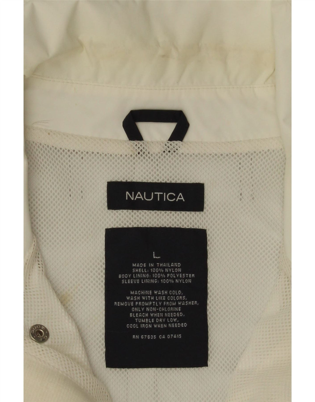 Nautica Regnjakke til mænd UK 40 Stor Hvid Colourblock Nylon