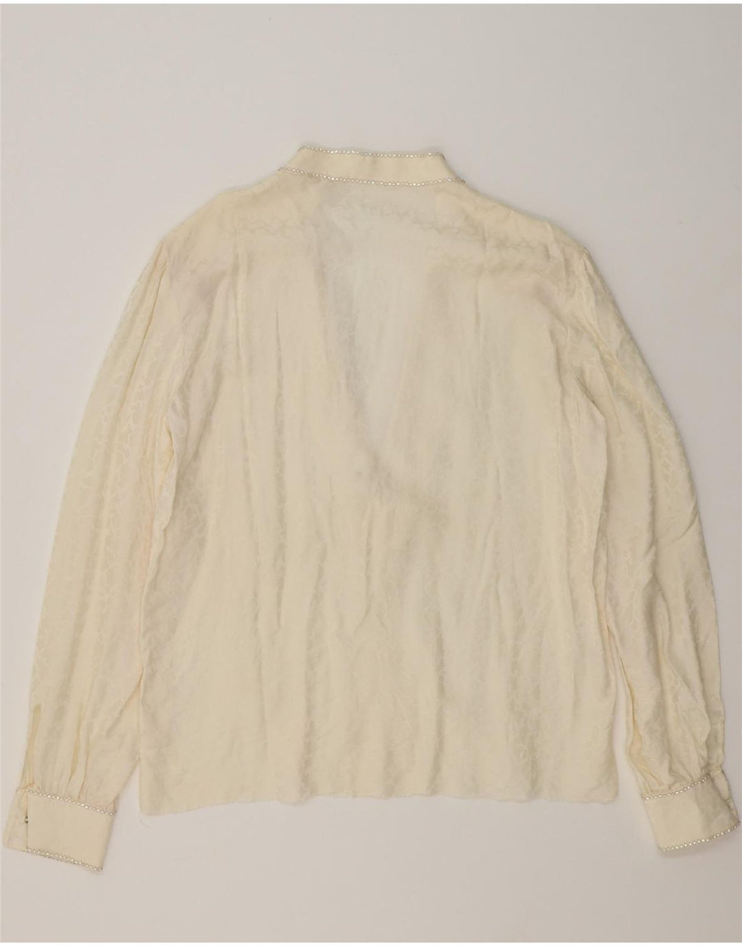 VINTAGE Womens Shirt Blouse UK 18 XL Beige Vintage Vintage and Second-Hand Vintage from Messina Hembry 