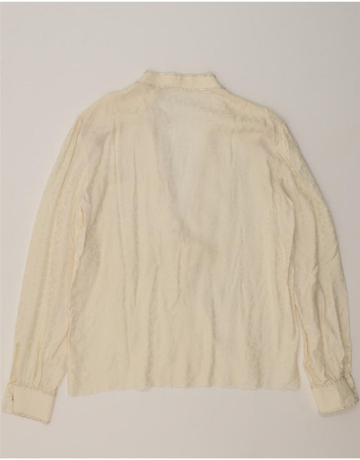 VINTAGE Womens Shirt Blouse UK 18 XL Beige Vintage Vintage and Second-Hand Vintage from Messina Hembry 