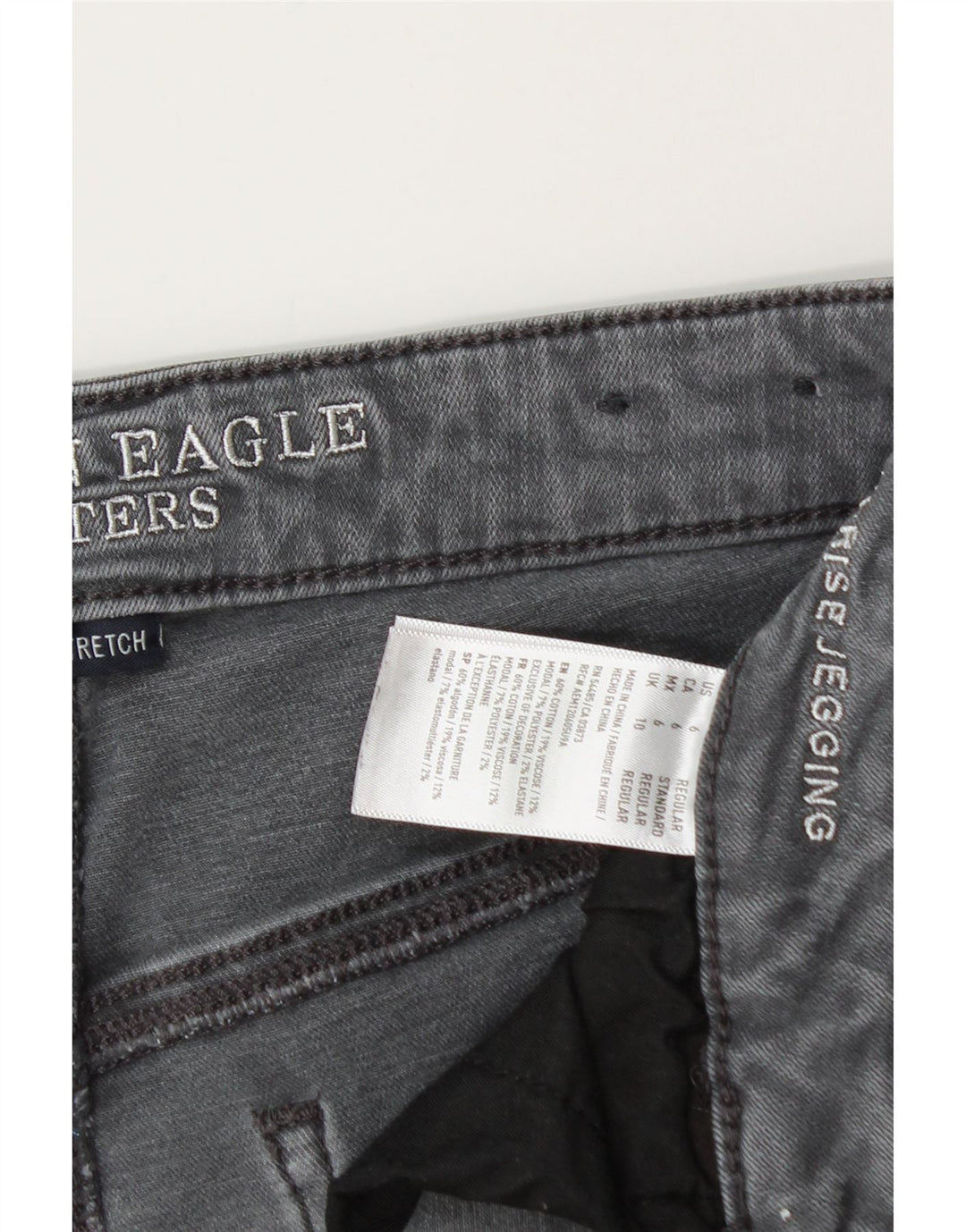 AMERICAN EAGLE OUTFITTERS Dame Skinny Jeans UK 10 Small W28 L29 Grå