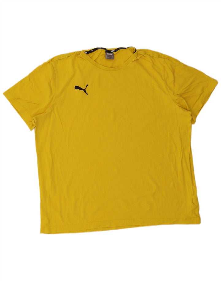 Puma Herre T-Shirt Top 2XL Gul Bomuld