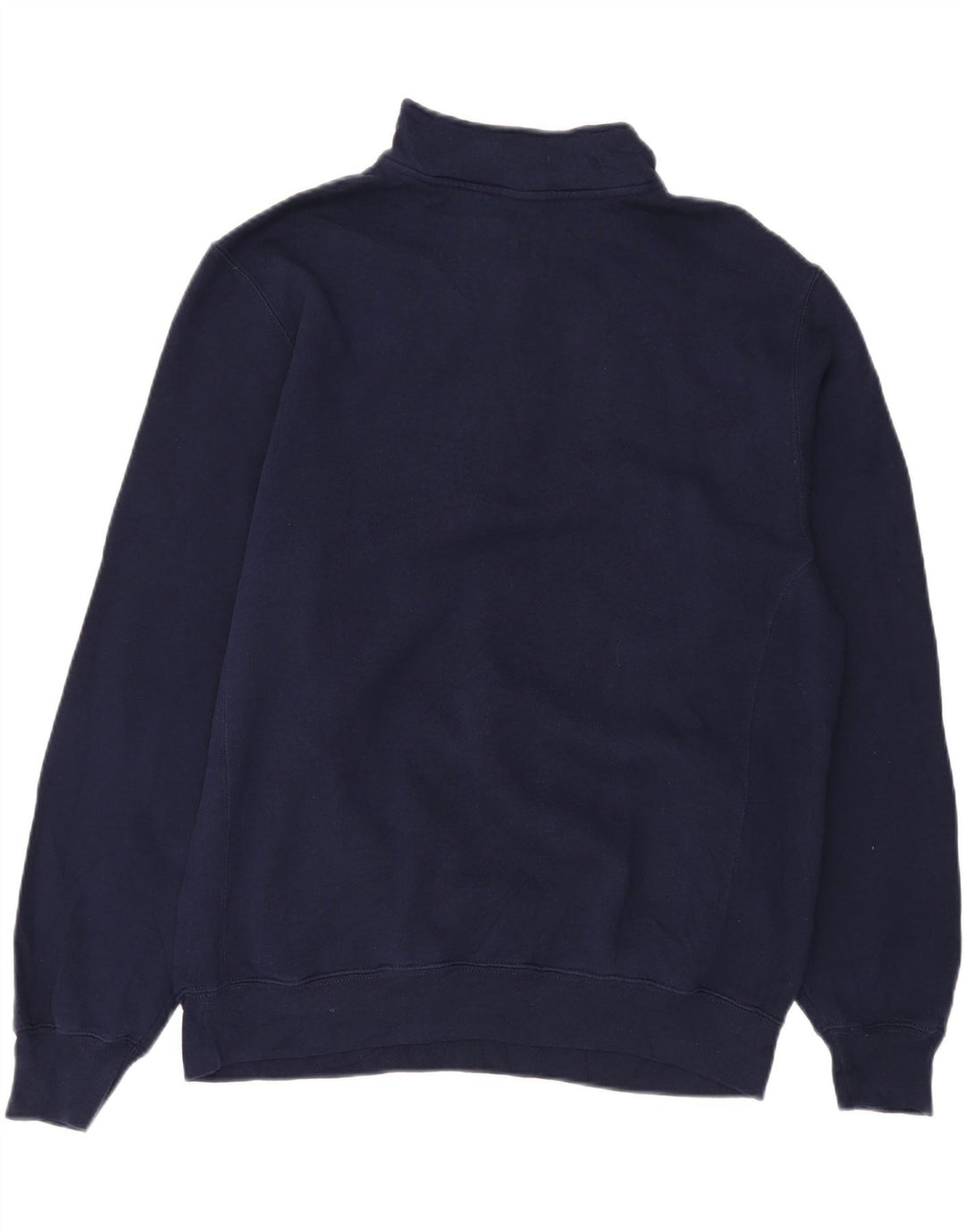 RUSSELL ATHLETIC Herre Zip Neck Sweatshirt Jumper Large Navy Blue Bomuld