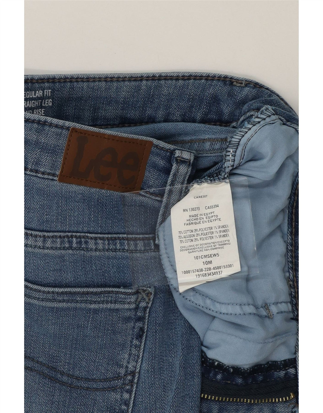 LEE Womens Mid Rise Regular Fit Straight Jeans Size 10 Medium W30 L29 Blue Vintage Lee and Second-Hand Lee from Messina Hembry 