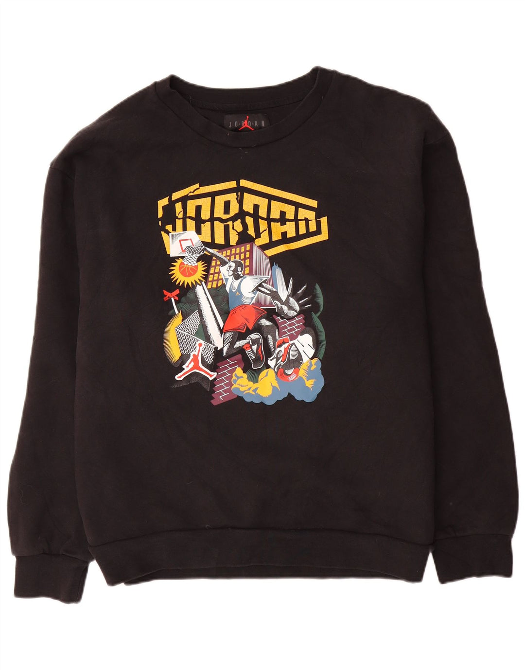 Jordan Herre Grafisk Sweatshirt Jumper XL Sort Bomuld
