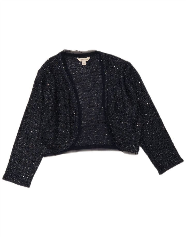 Monsoon Womens 3/4-ærmet Bolero Jumper UK 12 Medium Navy Blue Polyester