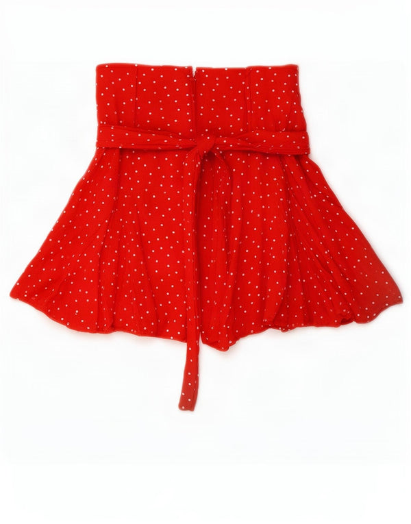 Zara Womens High Rise Shorts UK 4 XS W24 Red Spotted Viscose