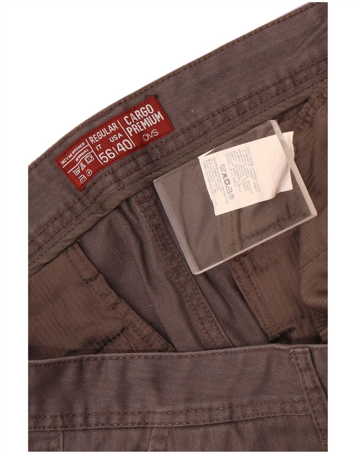 OVS Herre Regular Cargo Shorts IT 56 3XL W40 Grå Bomuld