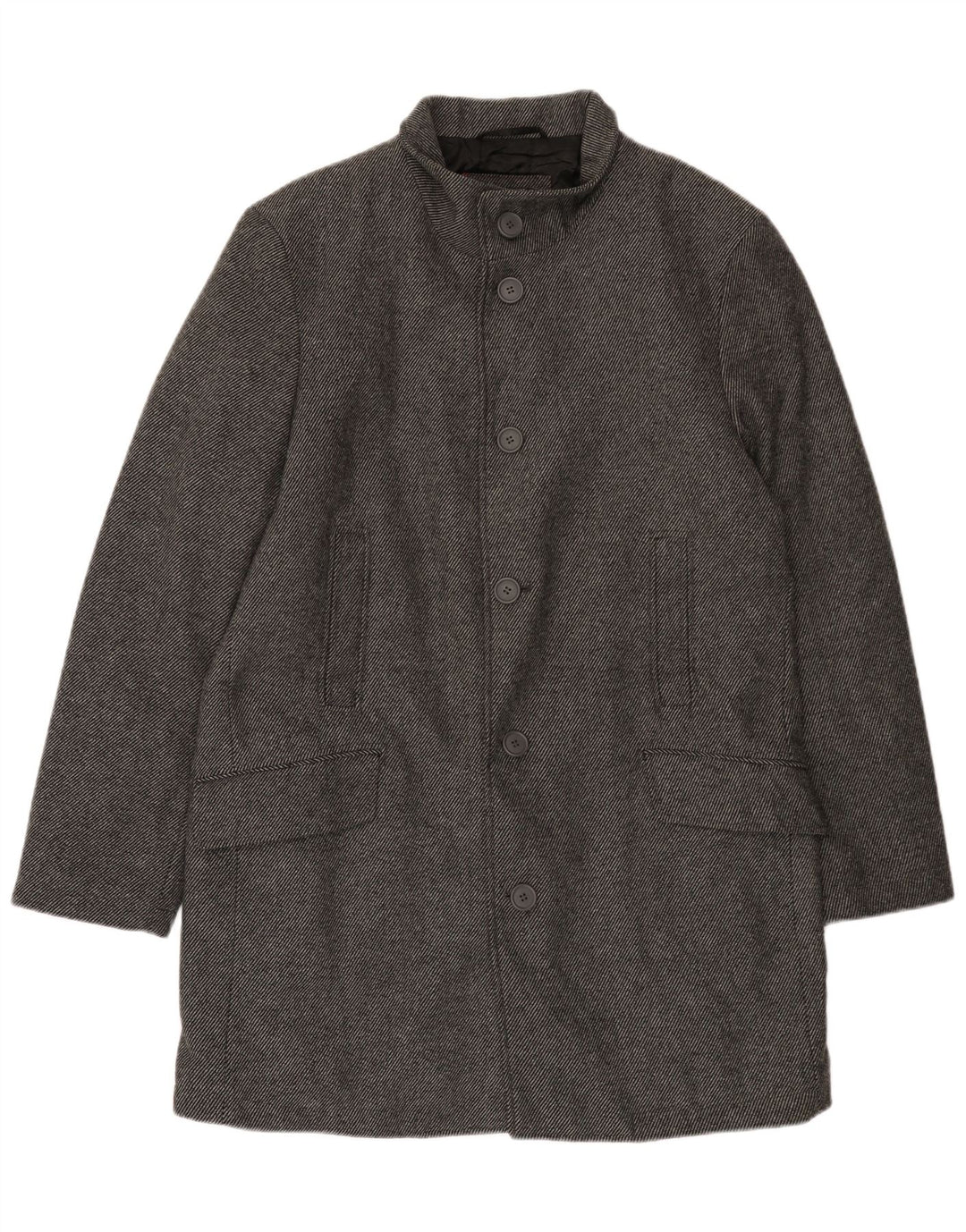 Bruno Banani Herre Overfrakke UK 44 2XL Grå Nålestribet Uld