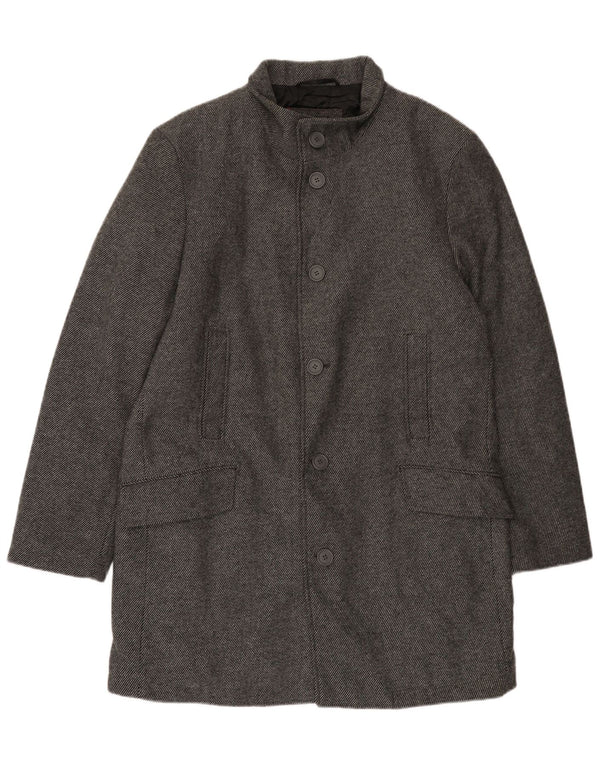 Bruno Banani Herre Overfrakke UK 44 2XL Grå Nålestribet Uld