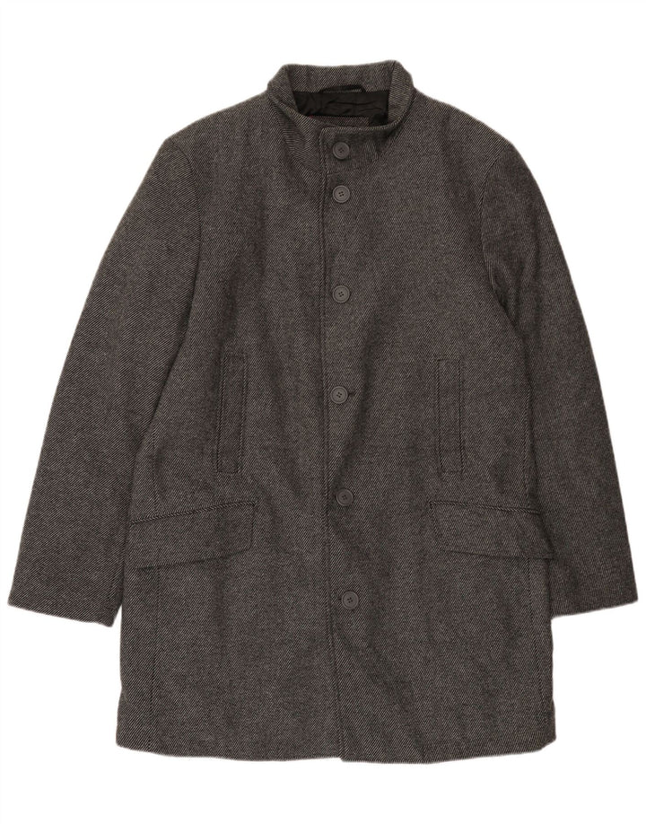 Bruno Banani Herre Overfrakke UK 44 2XL Grå Nålestribet Uld