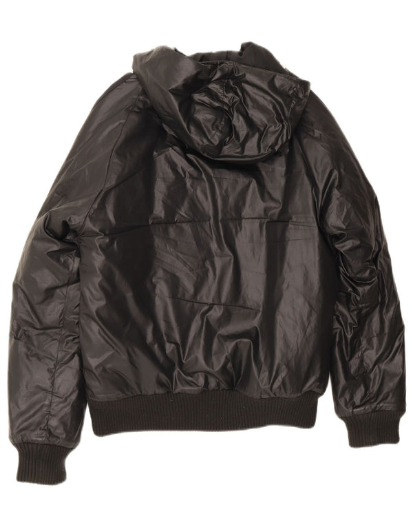 Adidas Mens Hooded Padded Jacket UK 36 Small Black Polyester