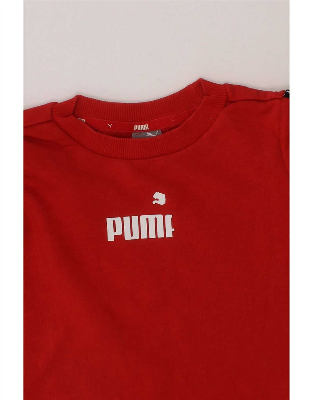 PUMA Boys Graphic Sweatshirt Jumper 3-4 Years Red Cotton Vintage Puma and Second-Hand Puma from Messina Hembry 