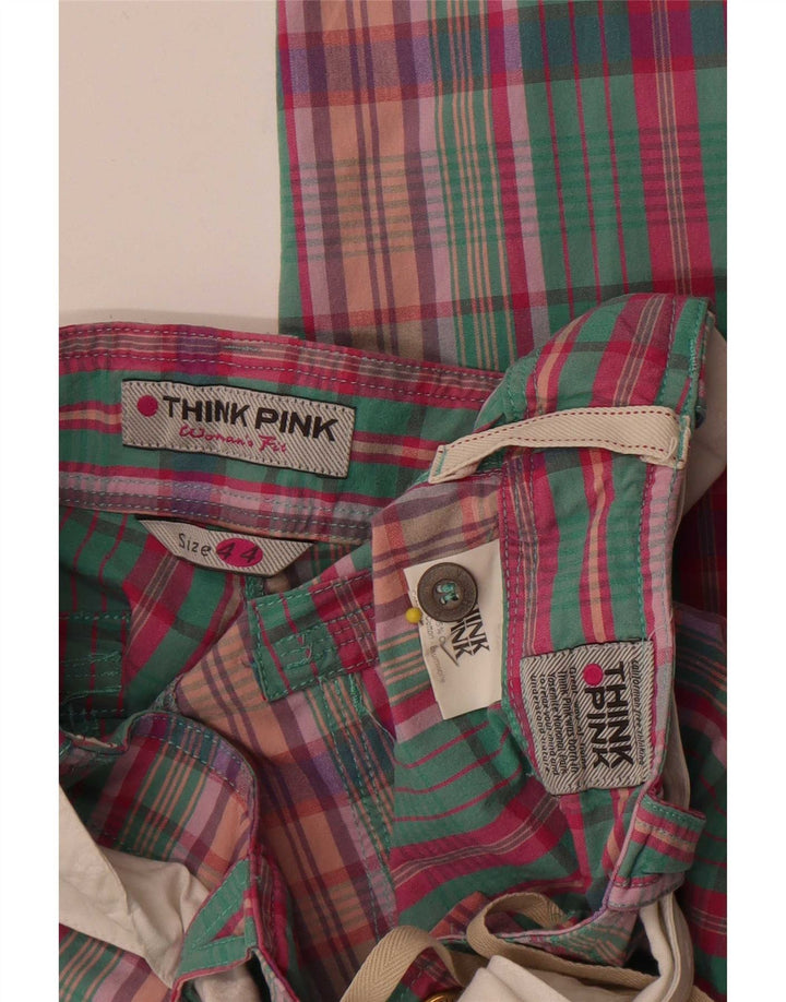 Tænk Pink Dame Capri Bukser IT 44 Medium W28 L21 Flerfarvet tern