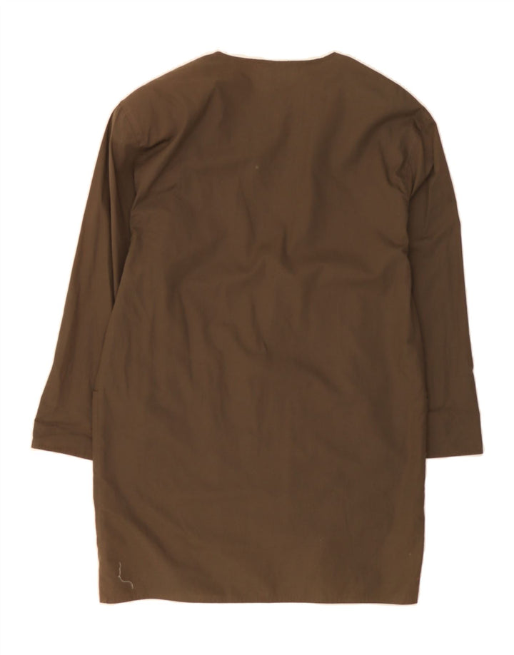 VINTAGE Womens Overcoat IT 42 Medium Brown Cotton Vintage Vintage and Second-Hand Vintage from Messina Hembry 