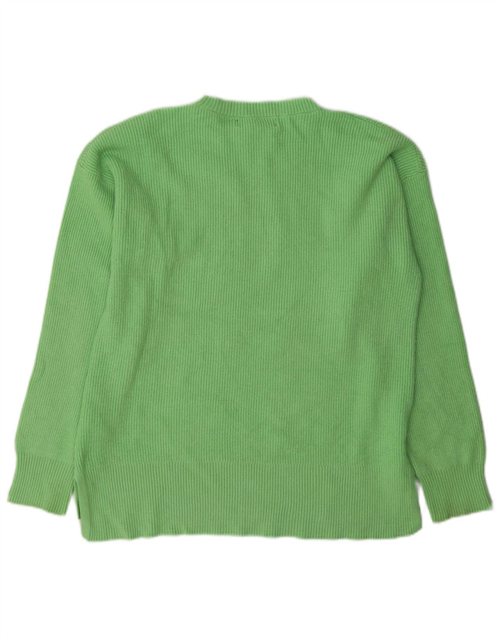 Marks & Spencer Dame sweater med rund hals DK 14 Medium Grøn viskose