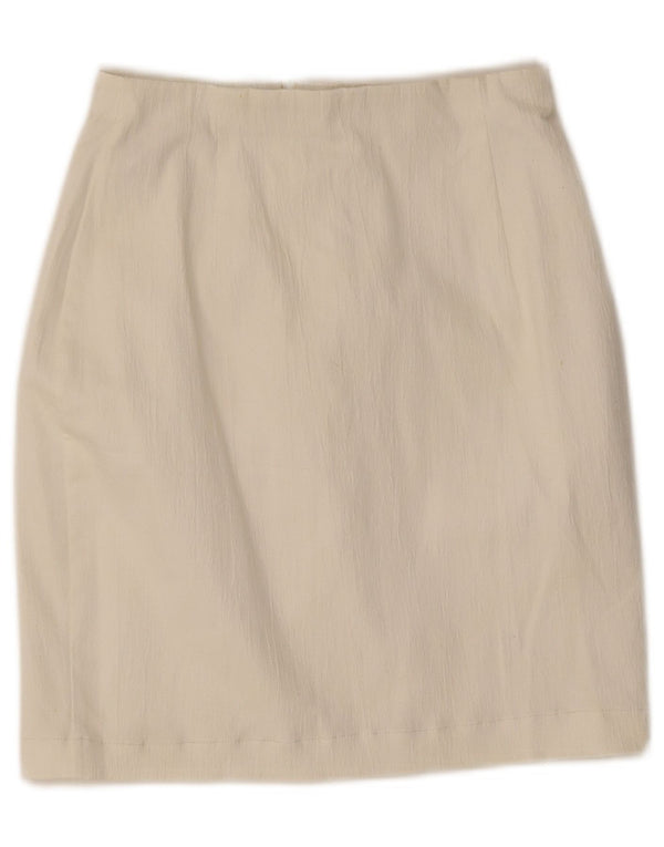 Marks & Spencer Dame Mini Pencil Skirt UK 10 Small W25 White Polyester