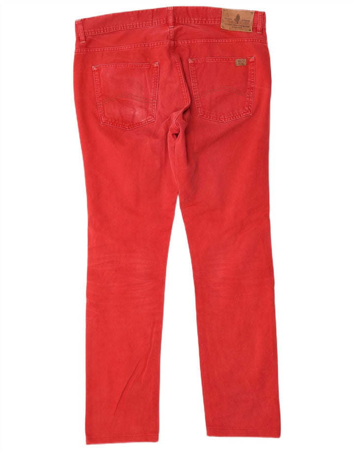 Marlboro Classics Herre Regular Fit Straight Jeans W34 L31 Rød