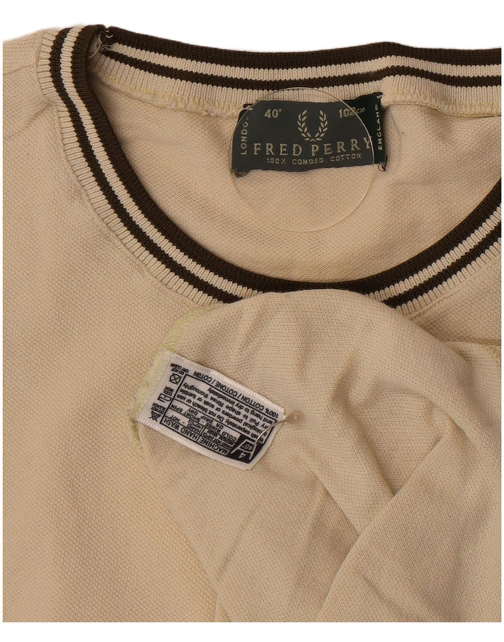 Fred Perry Herre T-Shirt Top Lille Beige Bomuld
