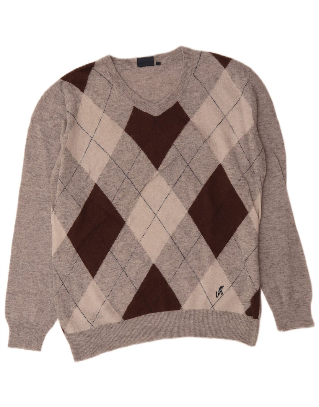 Lotto Herre V-hals sweater XL Grå Argyle/Diamond Wool