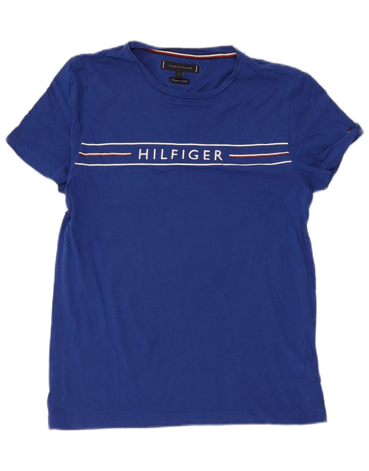 Tommy Hilfiger Herre Grafisk T-Shirt Top Lille Blå Bomuld