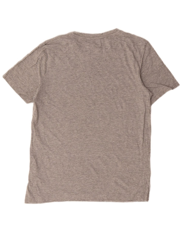 Jack & Jones Mens Graphic T-Shirt Top Large Grey Flecked Cotton