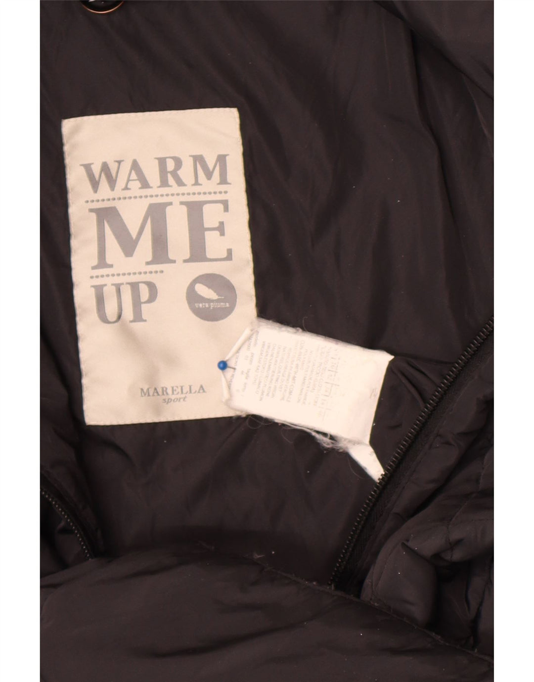 Marella Dame Sport Polstret Frakke UK 14 Stor Sort Polyamid