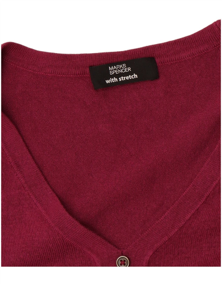 Marks & Spencer Dame V-hals sweater UK 14 Medium Pink